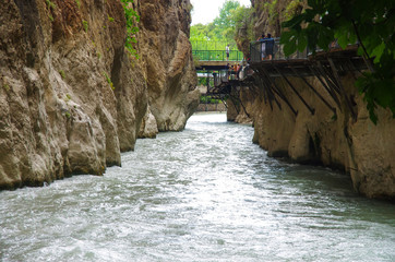 Saklıkent, Turkey - June, 2019: A view from the canyon in Saklıkent National Park