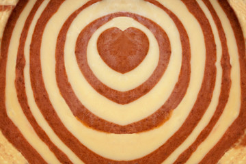 Fototapeta na wymiar The texture of the dough two vanilla and cocoa
