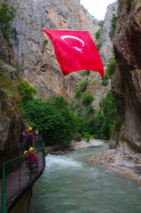 Saklıkent, Turkey - June, 2019: A view from the canyon in Saklıkent National Park