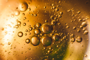 The cosmos or planets of the universe is a cosmic abstract psychedelic background. Abstract atom molecule structure. Blister. Macro shot from air or molecules. Biology, physics or chemistry abstract b