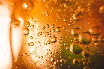 The cosmos or planets of the universe is a cosmic abstract psychedelic background. Abstract atom molecule structure. Blister. Macro shot from air or molecules. Biology, physics or chemistry abstract b