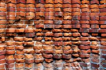 the old walls of red brick. background. texture