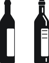 Wine or champagne drink bottle vector icon design
