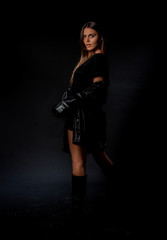 Stylish trendy woman posing