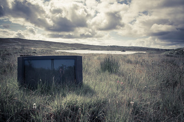 TV screen in the middle of nowhere