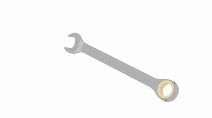 Vector Isolated Illustration of a Wrench