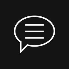 Message icon, vector symbol for design. Cat sign