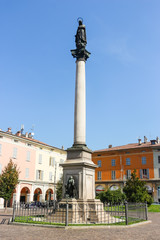 Fototapeta na wymiar Piacenza, Italy. Historical landmark in Piacenza city centre (Monumento all’Immacolata)