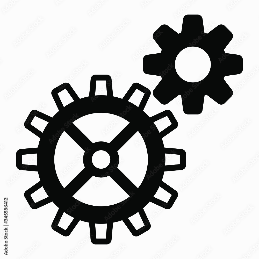Poster new gear setting cog icon vector illustration. commercial line vector icon for websites and mobile m