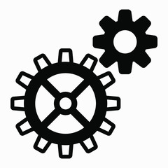 New gear setting cog icon vector illustration. Commercial line vector icon for websites and mobile minimalistic flat design.