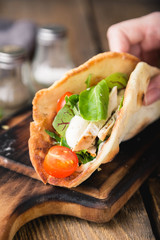 Gyros with chicken and vegetables