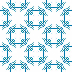 Chevron watercolor pattern. Blue beautiful boho 