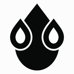 Drops icon. Three drops. Illustration of a soul. Water resistance of the goods. IP67. Leakage. Rain. Slippery. Wet floor. Flood hazard. Vector icon.