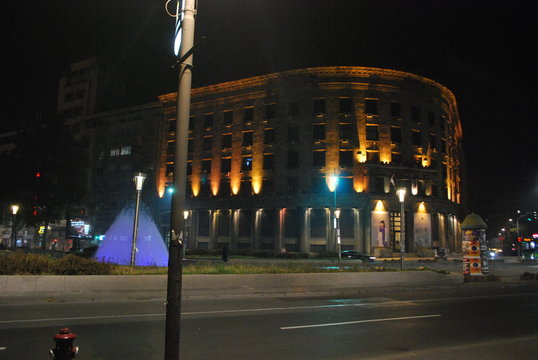 night traffic in the city of Belgrade