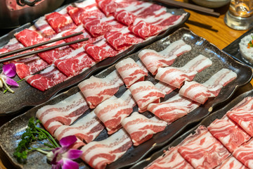 Meat platters for hotpot cooking