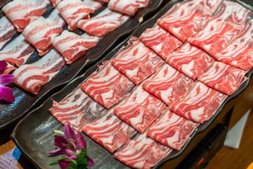 Meat platters for hotpot cooking