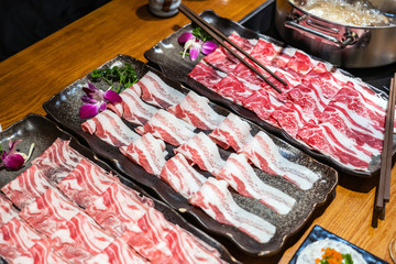 Meat platters for hotpot cooking