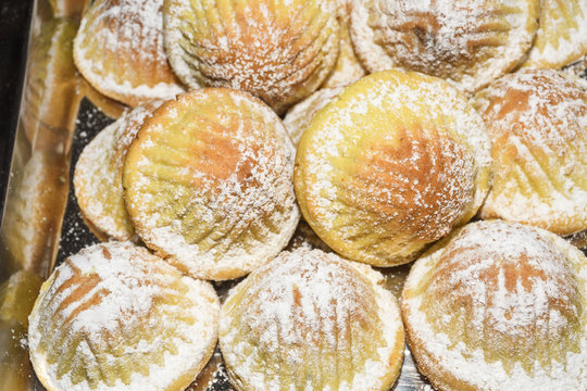 Ma'amoul - turkish or arabic traditional dessert. Eid al-Fitr Muslim, pastry filled with dates