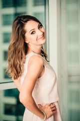 beautiful and stylish girl resting in an apartment