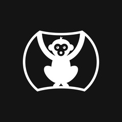 Vector monkey icon isolated on background. Animal symbol