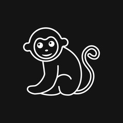 Vector monkey icon isolated on background. Animal symbol