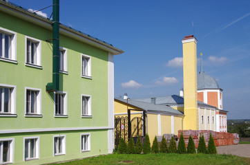 VILLAGE NOVYY BYT, CHEKHOV DISTRICT, RUSSIA - September, 2019: The monastery of the Ascension of David desert