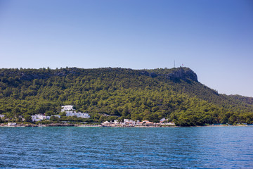 Naklejka premium Kemer, Turkey / 08-28-2019. View of the mountains of Kemer.