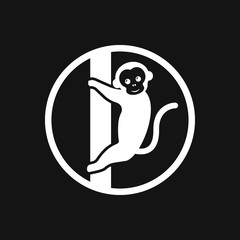 Vector monkey icon isolated on background. Animal symbol