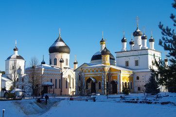 VILLAGE NOVYY BYT, CHEKHOV DISTRICT, RUSSIA - November, 2018: The monastery of the Ascension of David desert