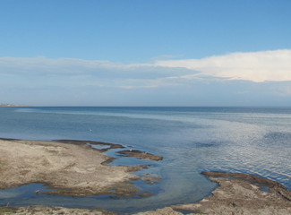 view of the horizon from the shore