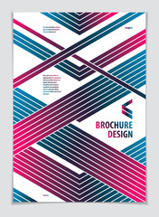 Template for Cover, Placard, Poster, Flyer and Banner Design. Cool geometric vector line background for your design. Minimalistic brochure design. A4 print format.