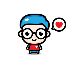 vector design mascot geek
