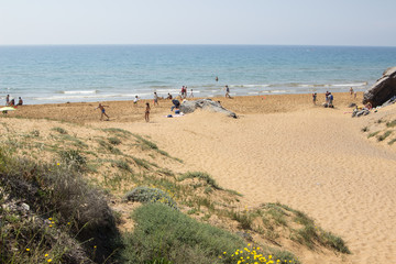 A beautiful landscape of a natural park in the coast
