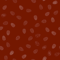 doodle vector easter eggs chaotic seamless pattern