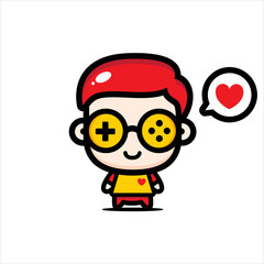 vector design mascot geek game