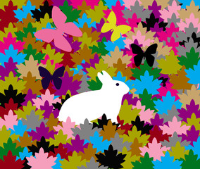 Fototapeta na wymiar abstract background with butterflies