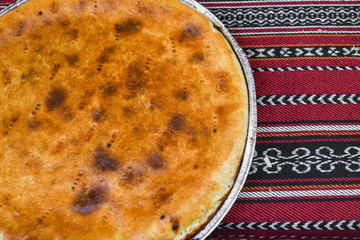 Traditional Turkish cheese pienamed Suborek, Chebureki or Suberek.