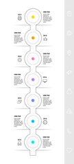 Infographic circular with seven steps, parts, icons. Flat vector template. Can be used for diagram, business, web, banner, workflow layout, flow chart, info graph, timeline, content, levels.