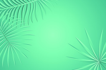 background with tropical palm leaves