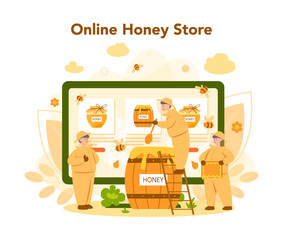 Hiver or beekeeper online service or platform. Professional farmer