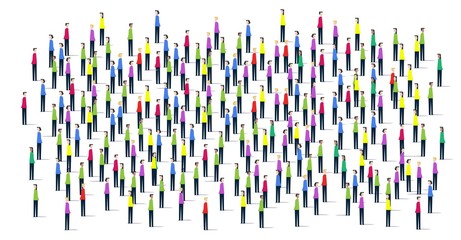 A large group of people.. Vector illustration. A large group of people is crowded on a white background.