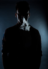 Trendy silhouette young guy