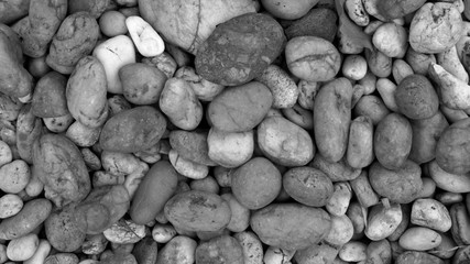 black and white pebbles stone background