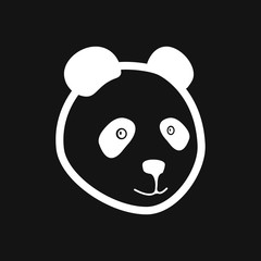 Panda icon. Vector image of a panda on background