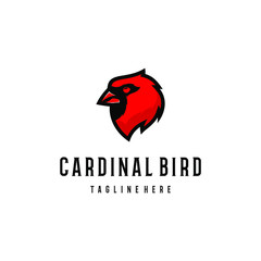 Cardinal head bird logo design. Awesome modern cardinal head bird logo. A cardinal head bird logotype.