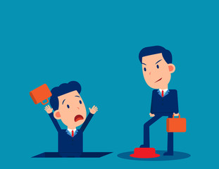 People and job insecurity. Business unemployed and fired concept. Business cartoon vector style design