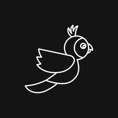 Parrot icon. Vector Stylish Abstract Silhouette Bird Icon