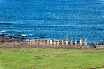 Ahu Tongariki, the 15 moai statues - Easter Island