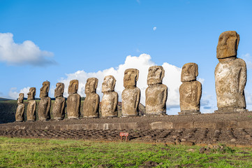 Ahu Tongariki, the 15 moai statues - Easter Island