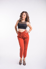 Latina dance, strip dance, contemporary and bachata lady concept - Woman dancing improvisation and...